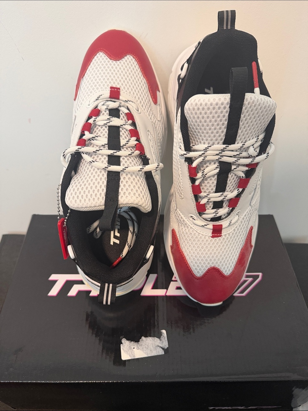 🎰👟🍒👟🎰 Triple 7 White, Red & Black Sneakers - 9M